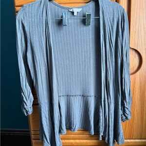 Women's Grey Open-Front Sweater
